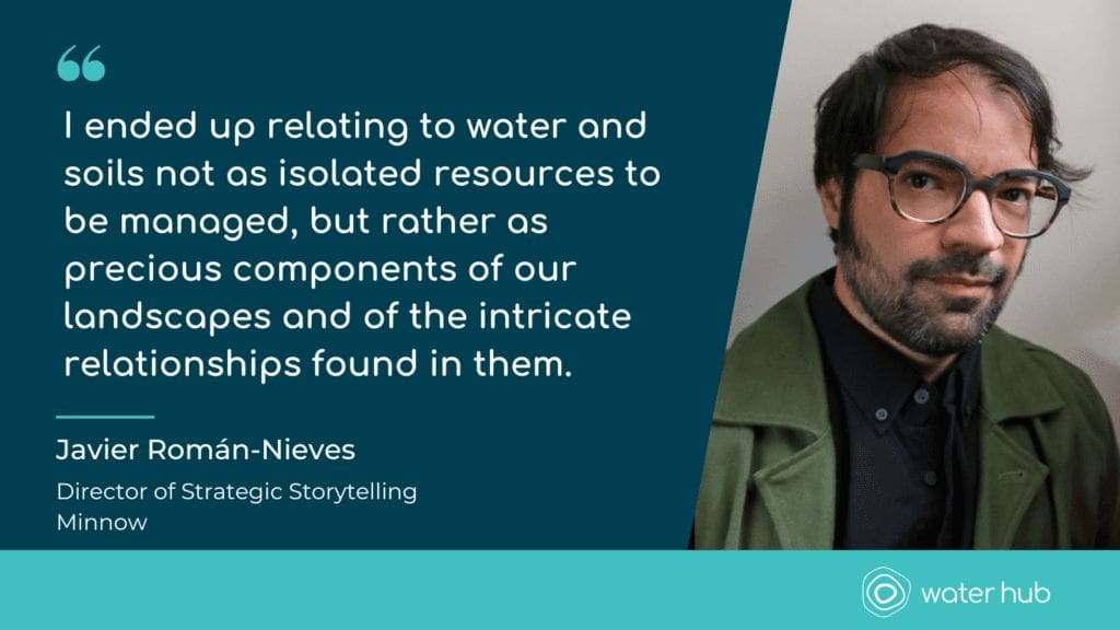 A quote graphic that reads: “I ended up relating to water and soils not as isolated resources to be managed, but rather as precious components of our landscapes and of the intricate relationships found in them." - Javier Román-Nieves, Director of Strategic Storytelling
Minnow. Including a picture of Javier