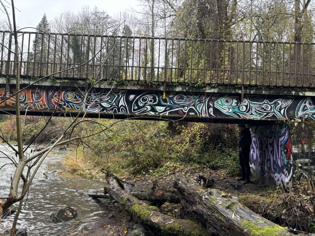 Salmon street art stretches over the last urban Portland creek that still hosts the endangered fish.