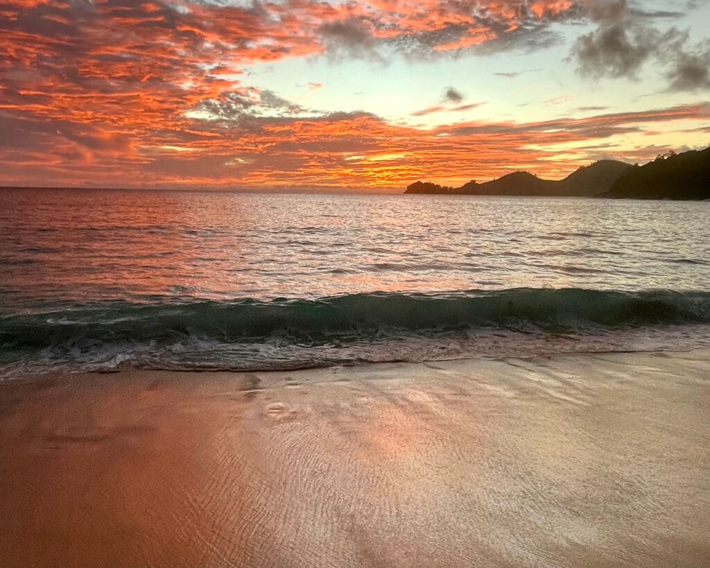 A sunset in the Seychelles