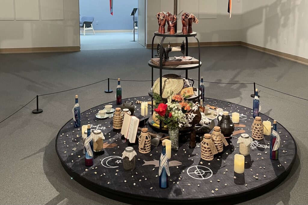 Portion of a three-part “altar-totem-tree of life” created by Raleigh-based quilter, Precious D. Lovell, in honor of Harriet Powers, the mother of African-American quilting.